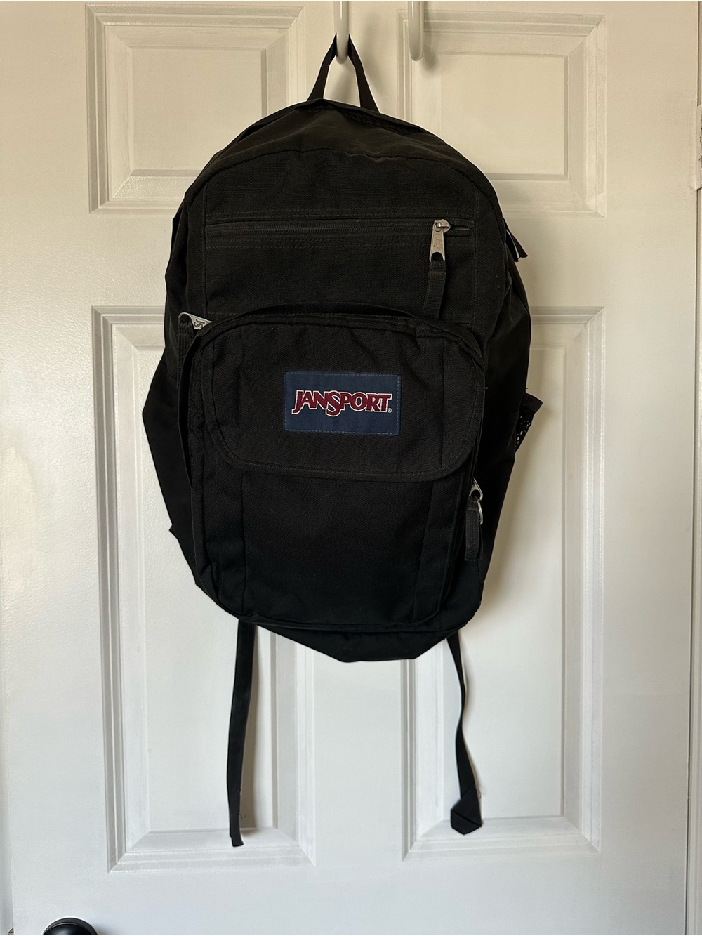 Jansport Black Backpack with Red Logo